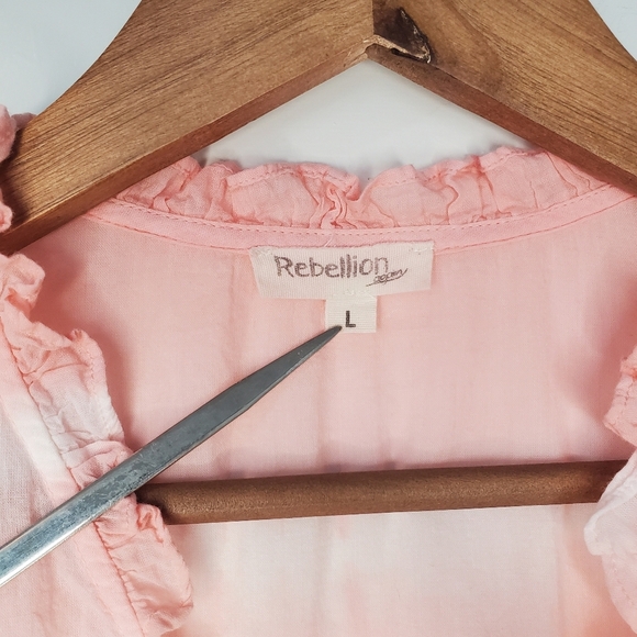 Rebellion Again Babydoll Crop Top – Size L – Cotton Candy Pink Tie-Dye  - Picture 4 of 4